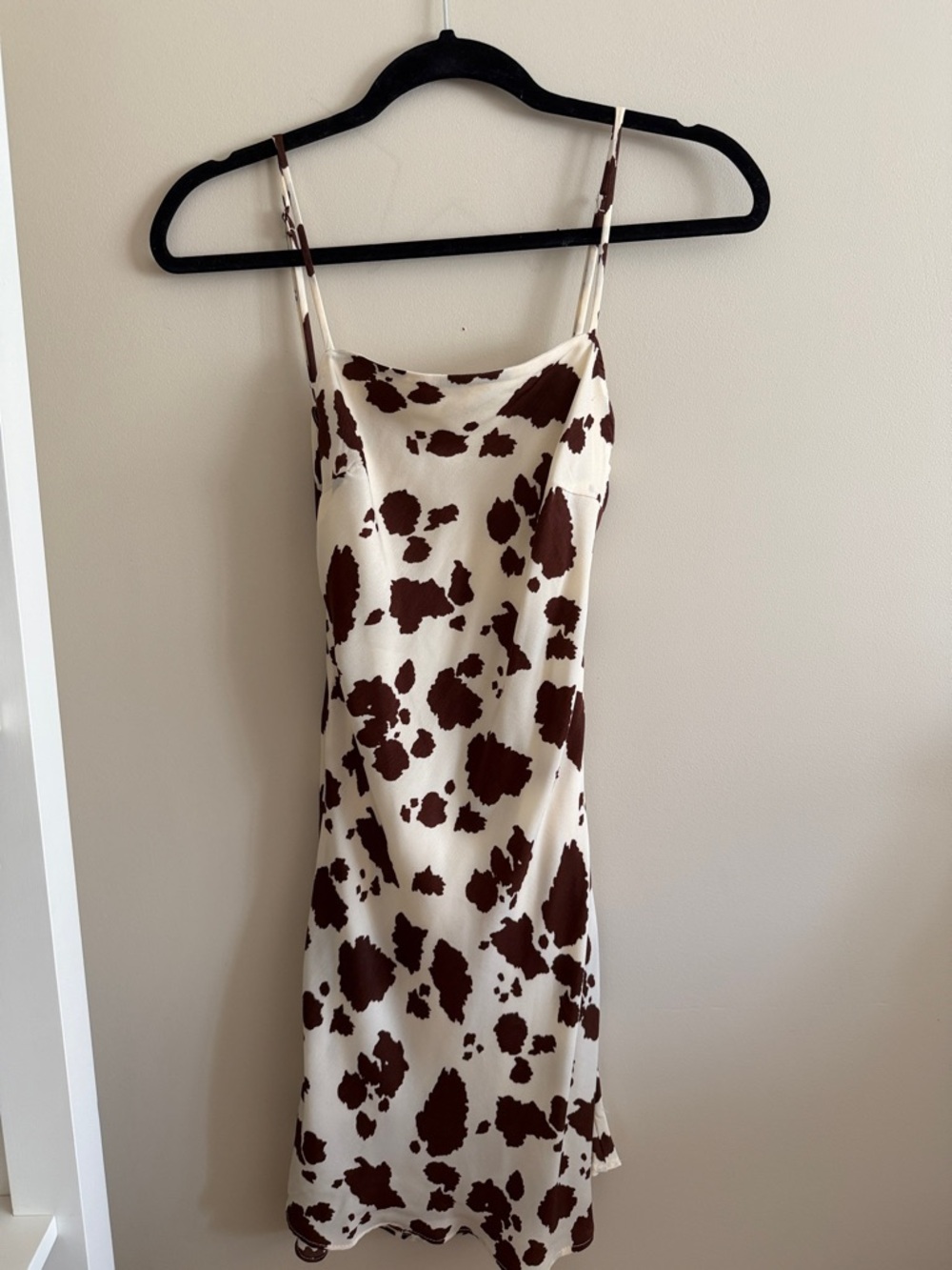 Backless Slip Dress - Cow Print